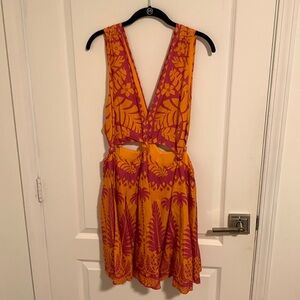 Farm Rio Orange Pineapple Mini Dress